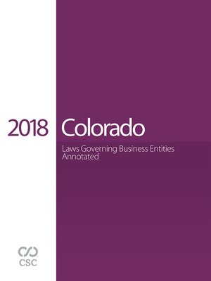 cover image of CSC&reg; Colorado Laws Governing Business Entities